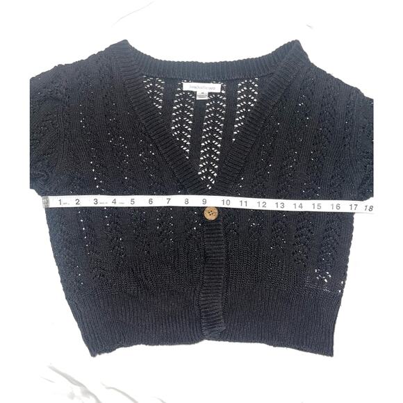 John Paul Richard Black Short Sleeve Knit Sweater - Picture 4 of 7